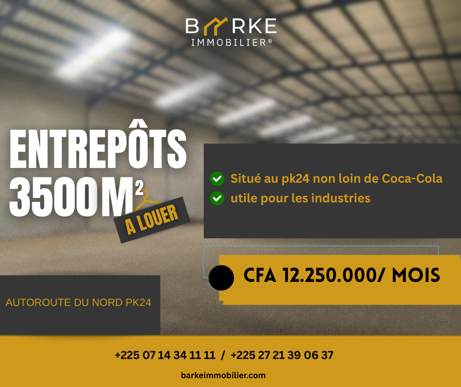 Entrepôts à louer – PK24, non loin de Coca-Cola
